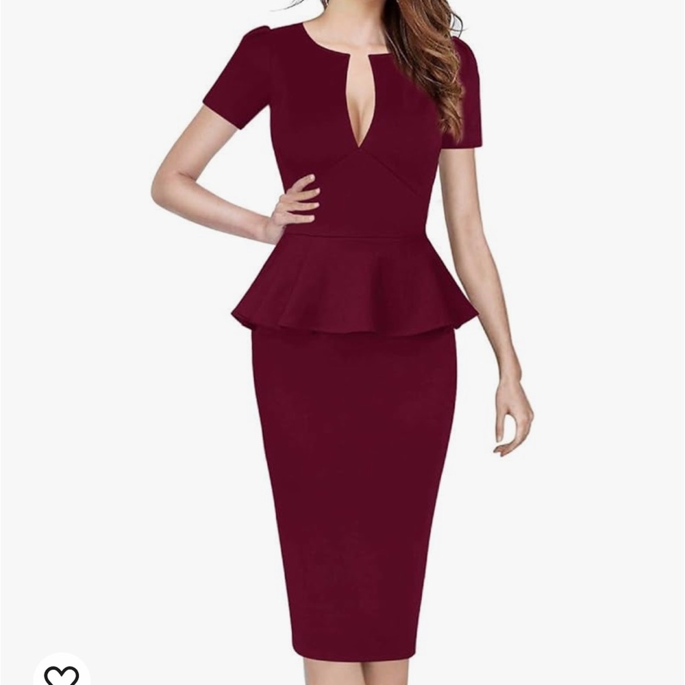 Maroon peplum dress